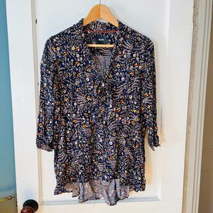 Maeve floral tunic blouse high low Size S